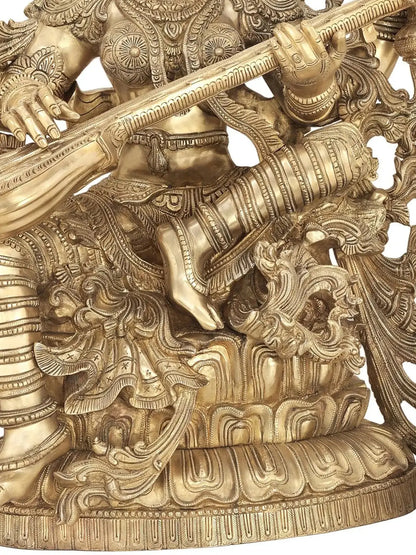 Brassaura® Brass Saraswati Statue | Height 33.07 Inches & Weight 85 kg
