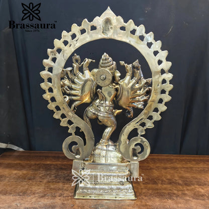 Brassaura™ Brass Natraj Ganesha Statue for Home and Decor | Weight 21 Kgs | Height 25 Inches