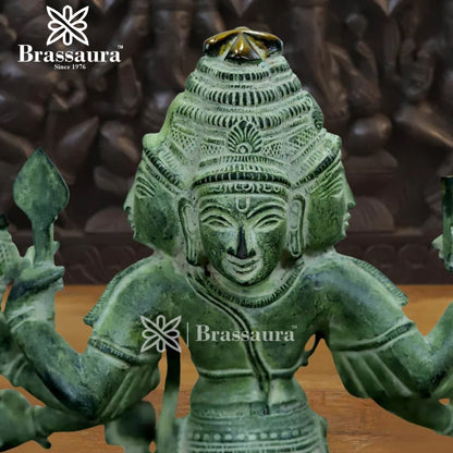 Brassaura™ Brass Brahma Dev Idol – Height 15 Inches & Weight 22.53 Kgs | Traditional Handcrafted Sculpture for Pooja Space