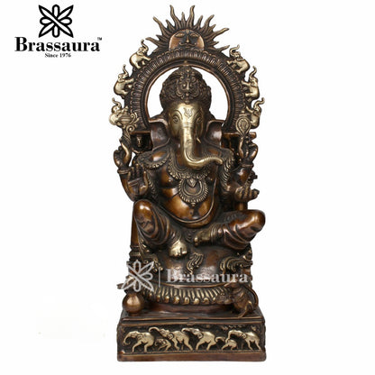 Brass Ganesha Statue For Home Decor And Gift Item Weight 26 Kg And Height 24 Inch
