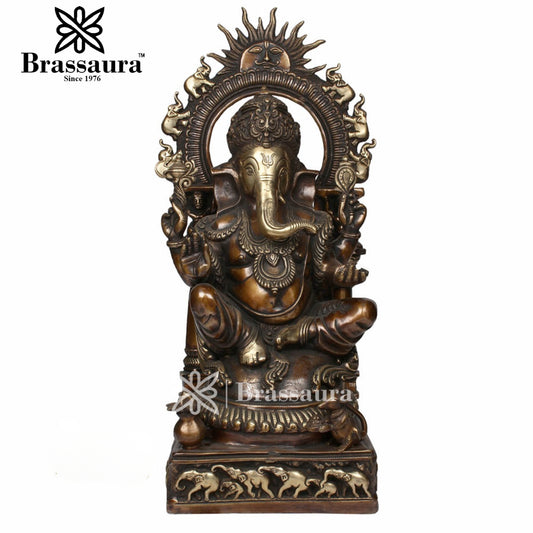 Brass Ganesha Statue For Home Decor And Gift Item Weight 26 Kg And Height 24 Inch