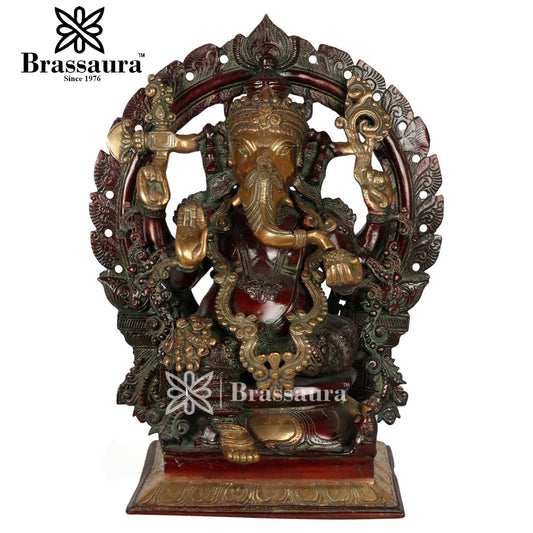 Brass Ring Jewellery Ganesh For Home Decor Weight 17.5 Kg And Height 18 Inch