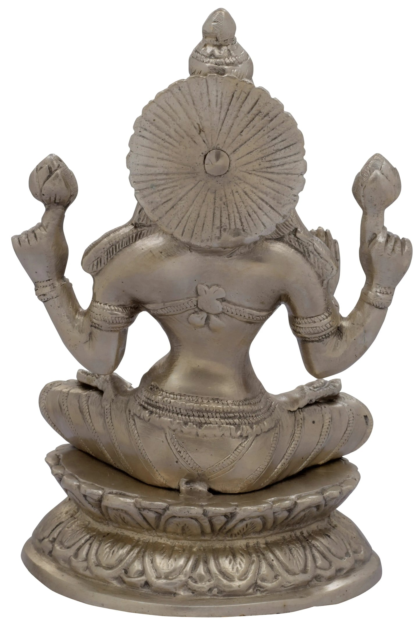 ब्रैसौरा® अभय मुद्रा में चार-भुजाओं वाली देवी लक्ष्मी | पीतल की मूर्ति | ऊँचाई 9.6 इंच और वज़न 3.10 किलोग्राम