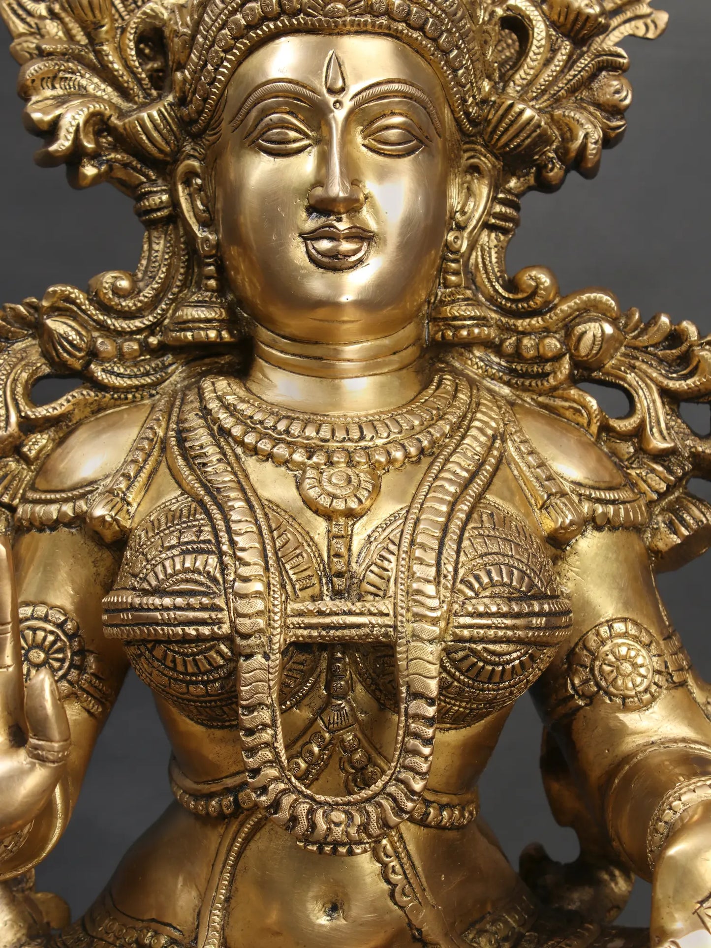 Brassaura® Brass Laxmi Statue | Height 25.00 Inches & Weight 26.30 kg