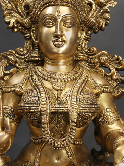 Brassaura® Brass Laxmi Statue | Height 25.00 Inches & Weight 26.30 kg
