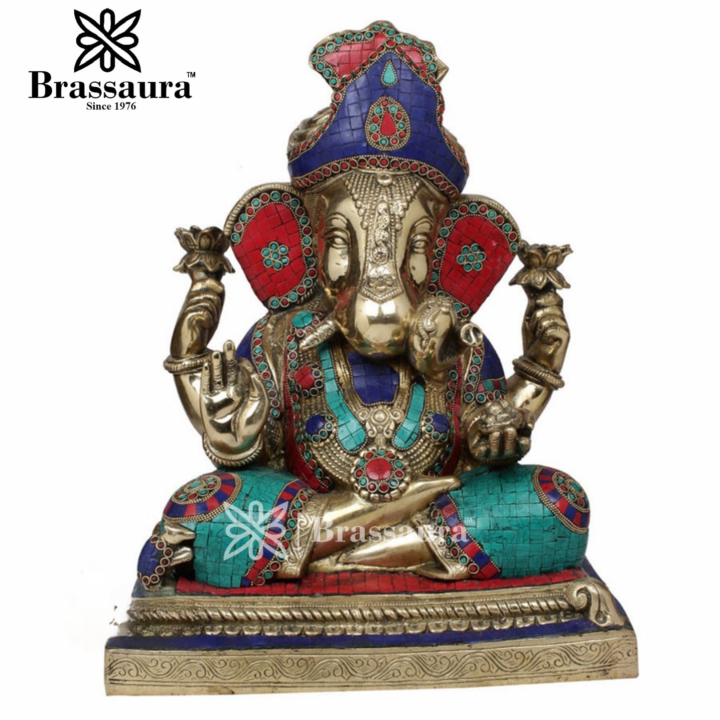 Brass Ganesha Statue For Home Decor And Gift Item Weight 25.5 Kg And Height 20 Inch
