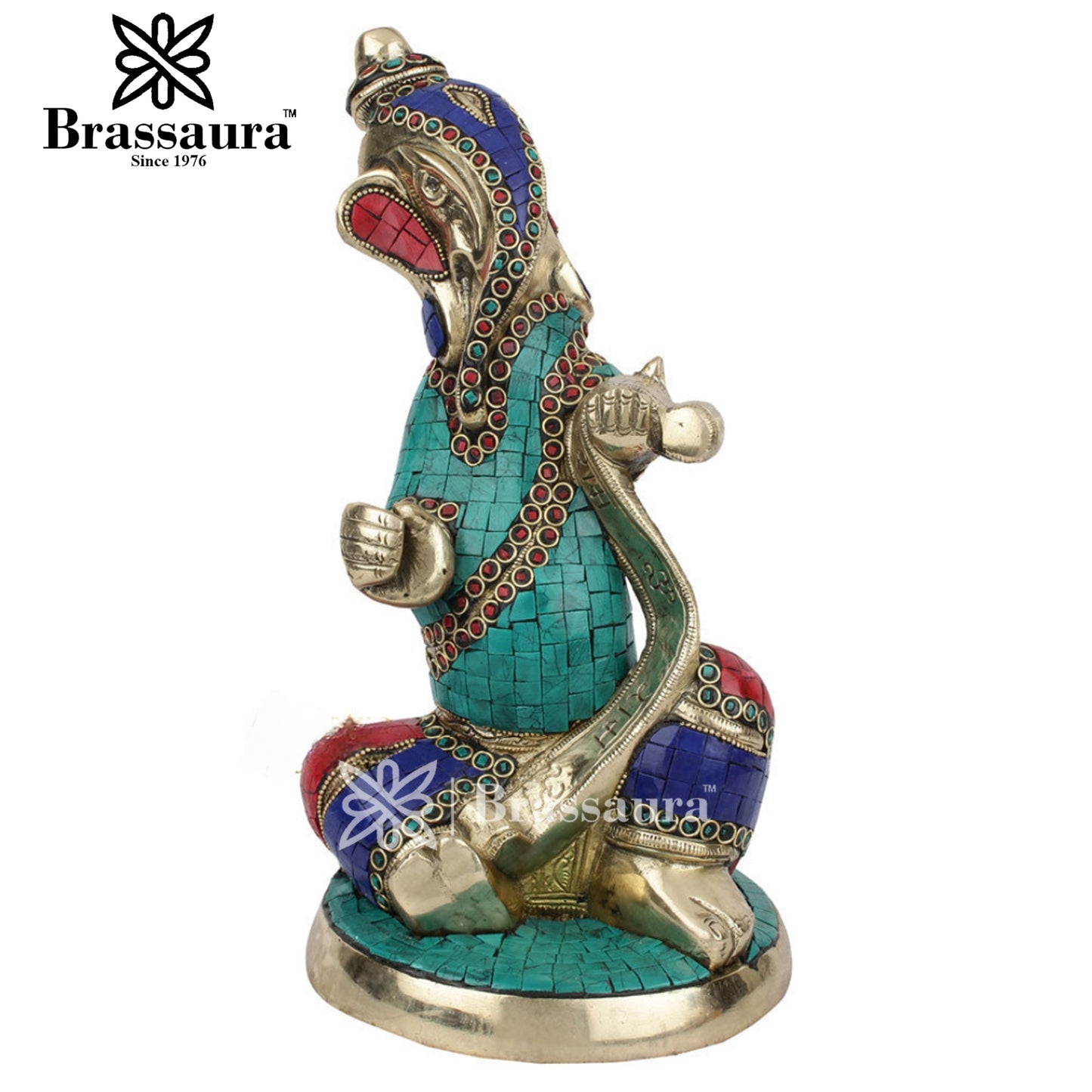 Brass Ganesha Statue For Home Decor And Gift Item Weight 4.5 Kg And Height 12 Inch