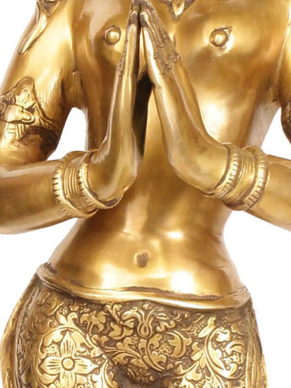 Brassaura® Brass Goddess Tara Statue | Height 30.5 Inches & Weight 8.50 kg