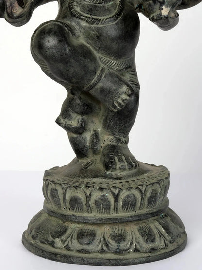 Brassaura™ Six-Armed Dancing Bal Ganesha Brass Idol | Height 15.5 Inches & Weight 8.70 kgs