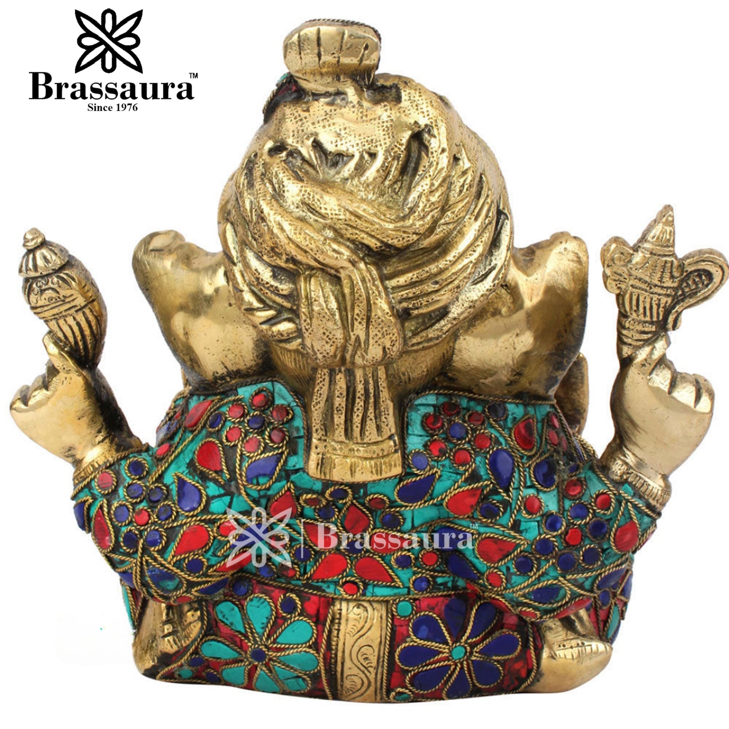 Brass Ganesha Statue For Home Decor And Gift Item Weight 4.2 Kg And Height 7 Inch