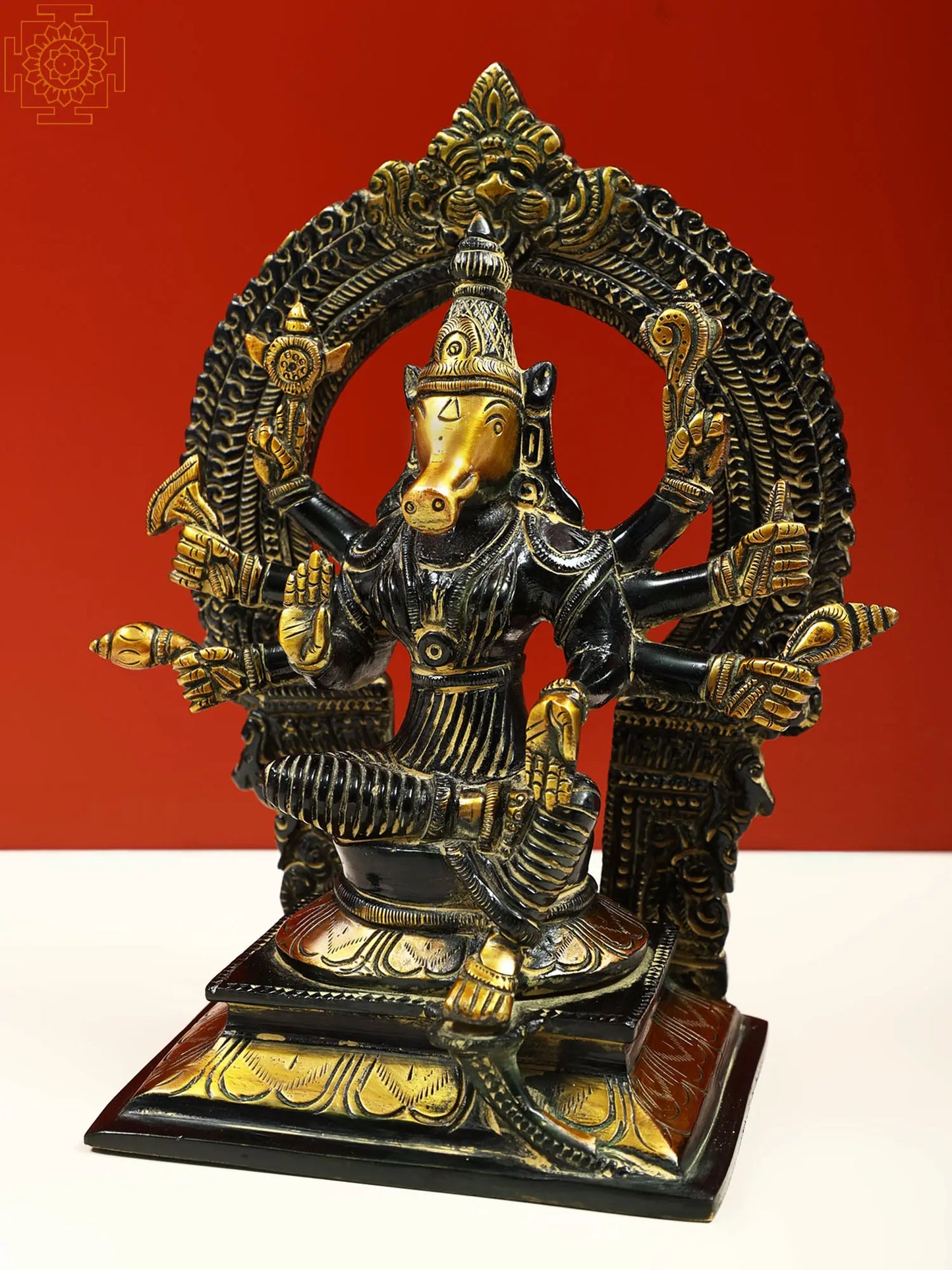 Brassaura® Brass Varaha Statue | Height 8.07 Inches & Weight 2.39 kg