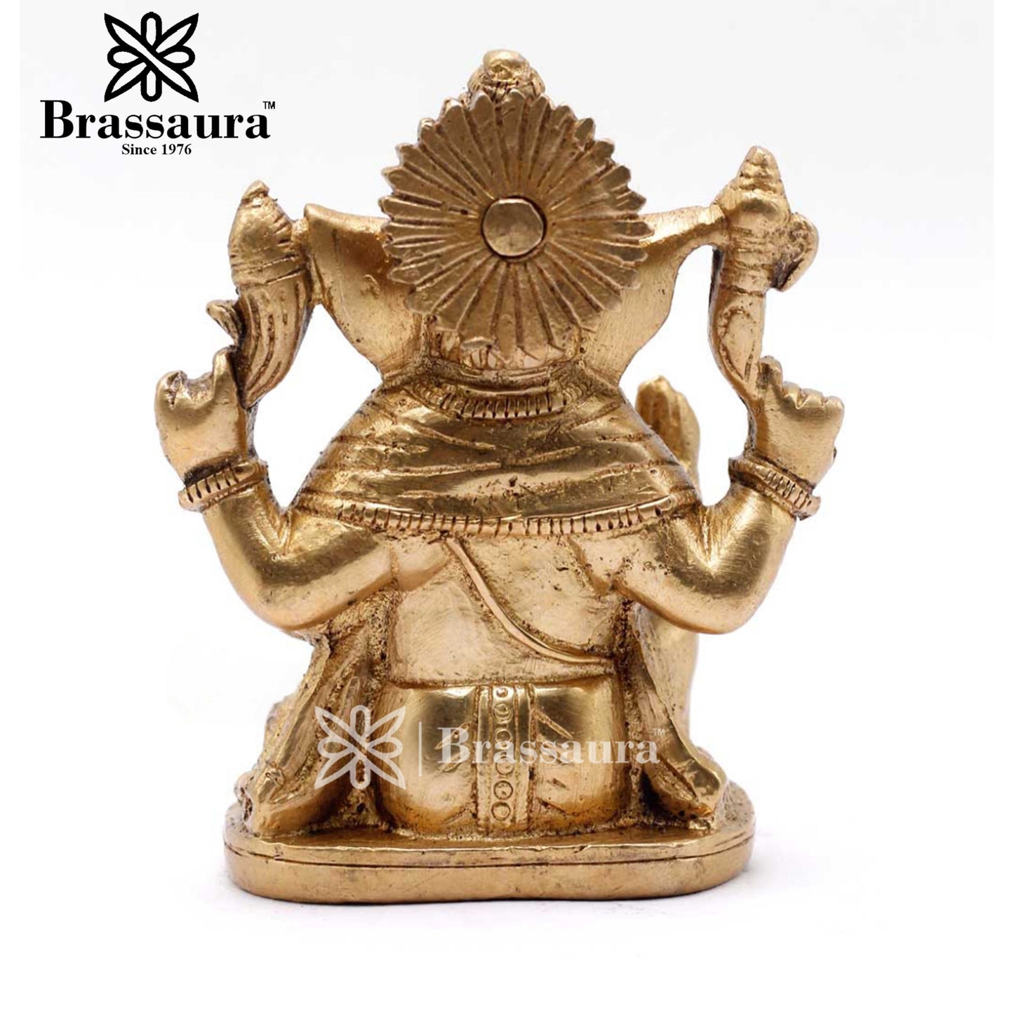 Brass Ganesha Statue For Home Decor And Gift Item Weight .8 Kg And Height 4 Inch