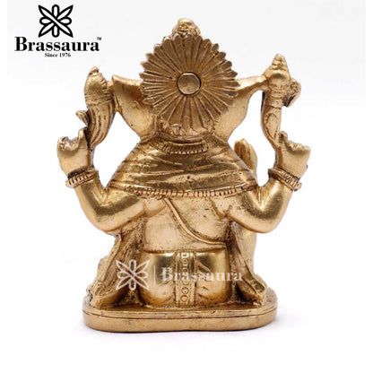 Brass Ganesha Statue For Home Decor And Gift Item Weight .8 Kg And Height 4 Inch