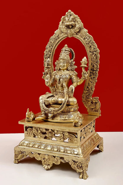 Brassaura® Brass Lakshmi Maa Statue | Height 20.5 Inches & Weight 13.13 kg
