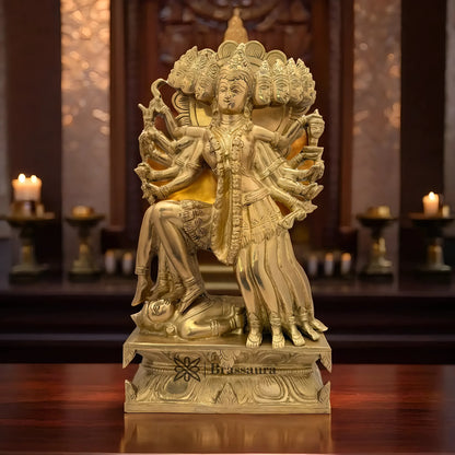 Brassaura™ Artistic Brass Kali Maa Idol – Height 16 Inches & Weight 7.5 Kgs | Home & Temple Décor