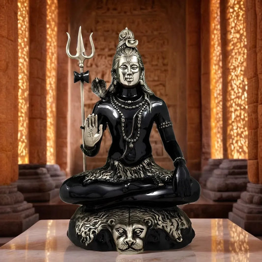 Brassaura™ Compact Brass Lord Shiva Murti – Height 22.5 Inches & Weight 16 Kgs | Devotional Ornament