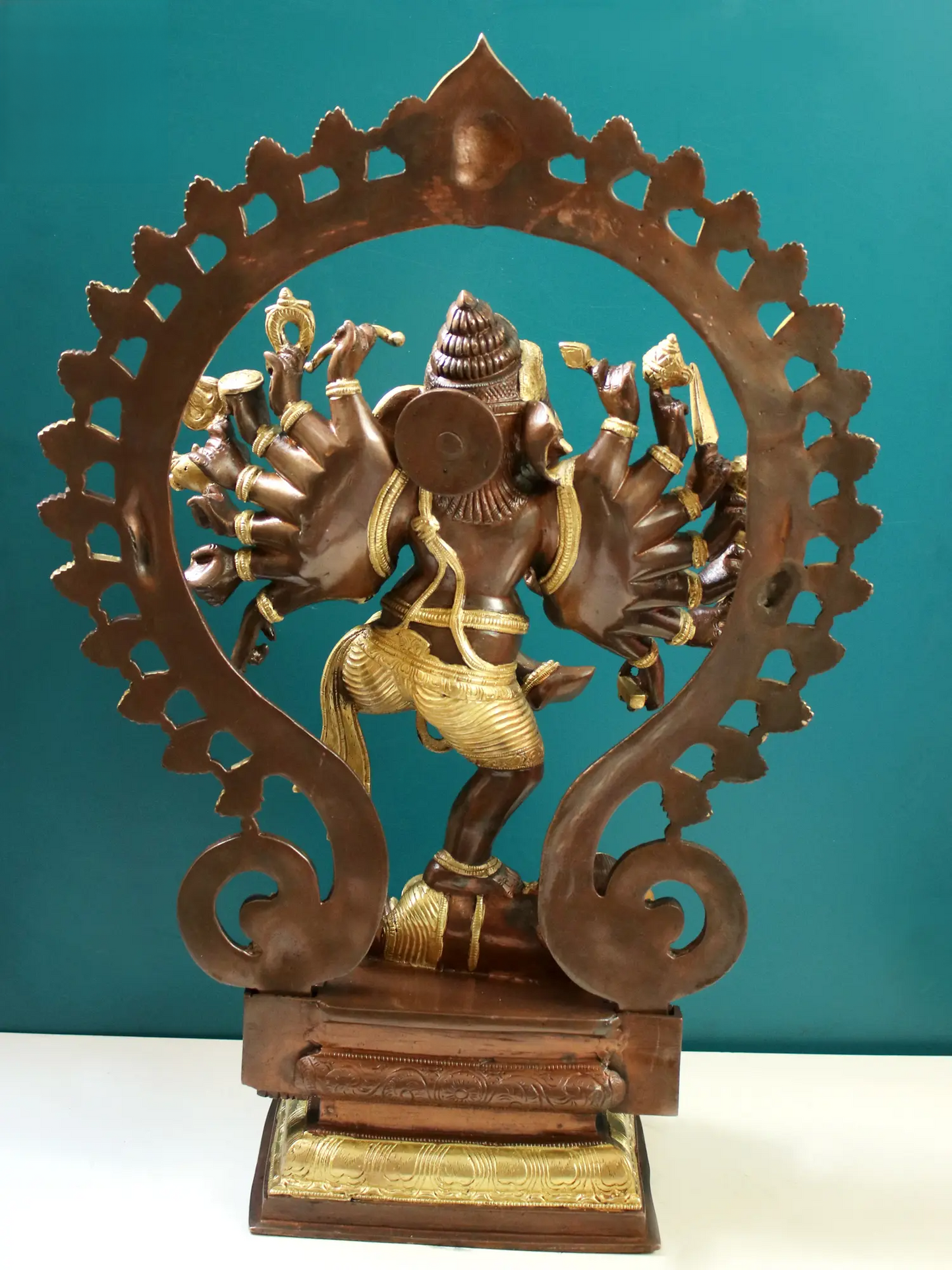 Brassaura™ Sixteen Armed Dancing Ganesha as Nataraja | Pure Brass Statue | Height 26 Inches & Weight 22.40 Kgs