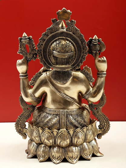 Brassaura® Kamalasana Shri Ganesha Idol | Height 21 Inches & Weight 22 kgs