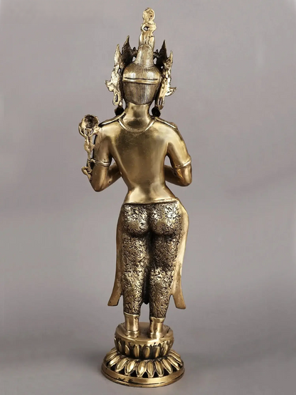 Brassaura® Brass Goddess Tara Statue | Height 30.5 Inches & Weight 8.50 kg