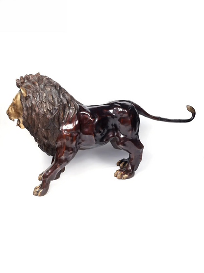 Brassaura® Majestic Lion Brass Sculpture | Pure Brass | Height 49 Inches & Weight 213.70 kgs