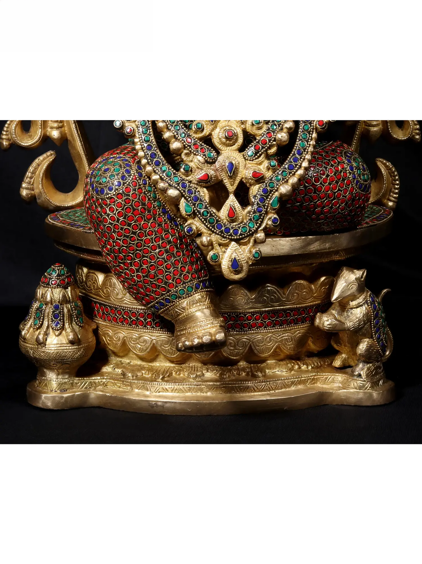 Brassaura™ Sitting Lord Ganesha Idol | Pure Brass with Intricate Detailing | Height 27 Inches & Weight 34.50 Kgs