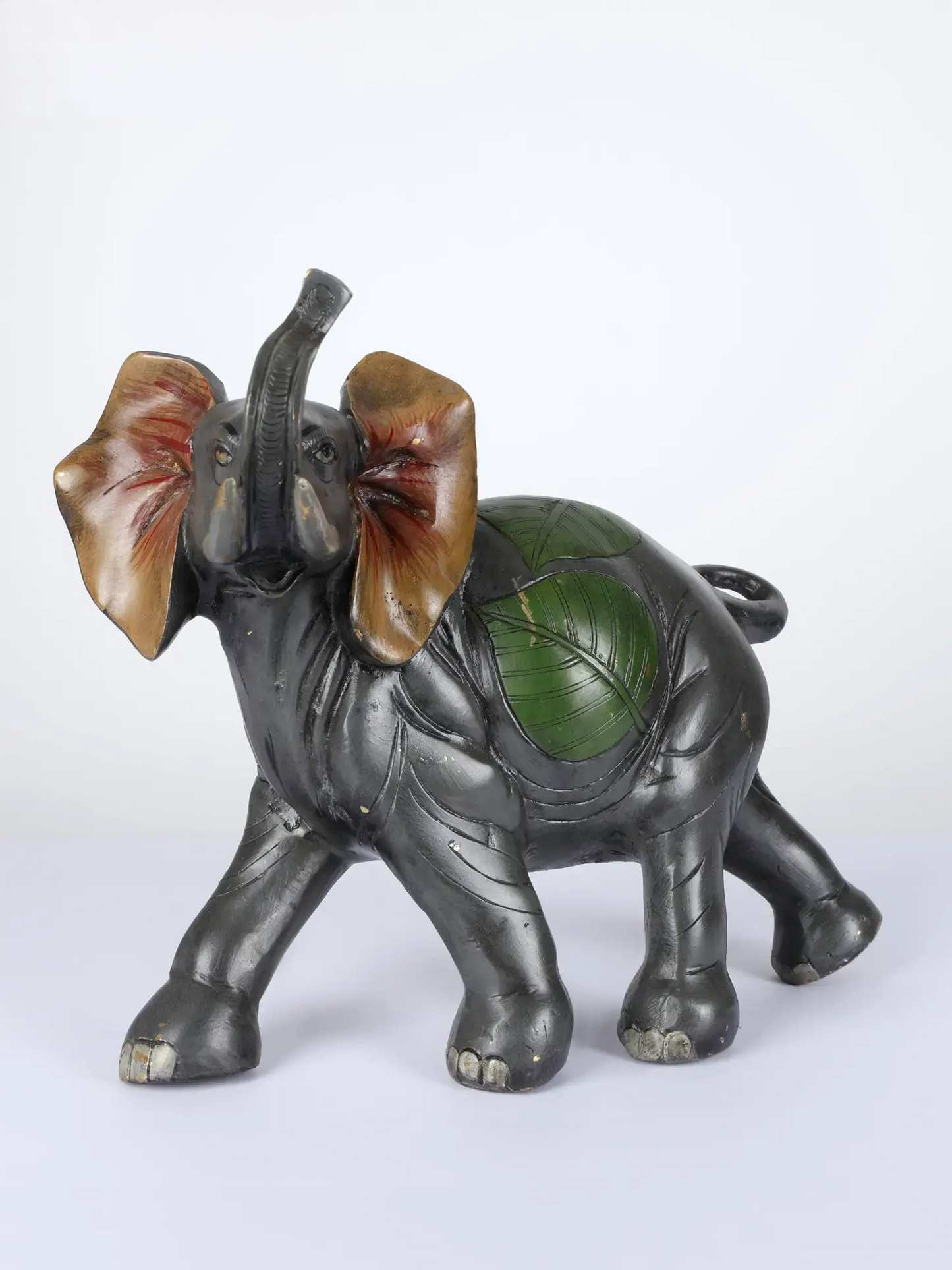 Brassaura® Decorative Brass Elephant Statue with Color Accents | Handcrafted Brass | Height 9.6 Inches & Weight 6.50 kgs