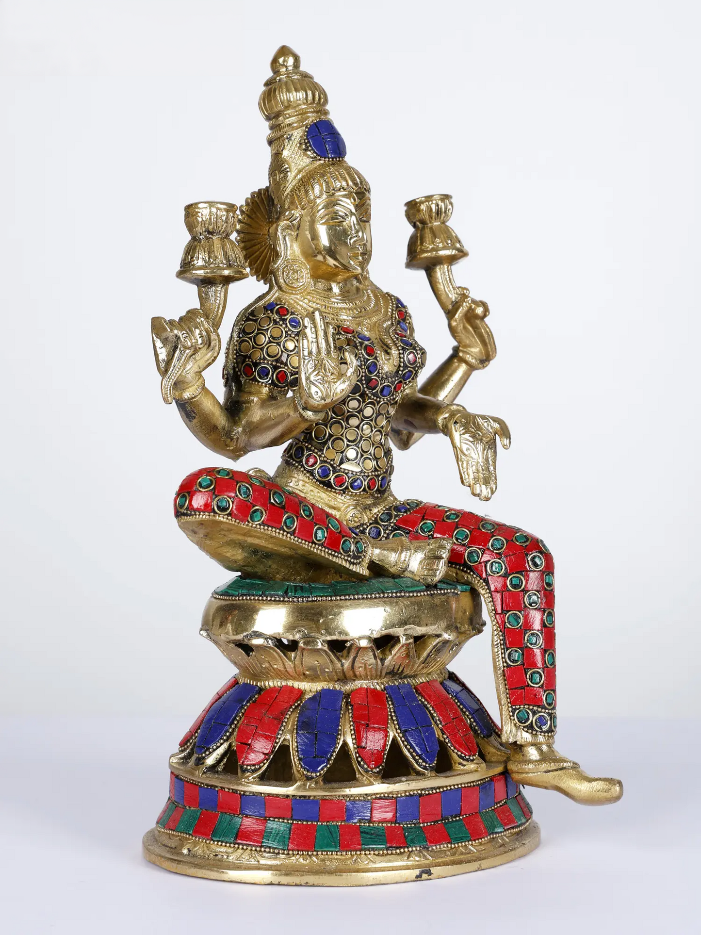 Brassaura® Stonework Goddess Lakshmi Statue | 12.01 Inches | 4.30 kg