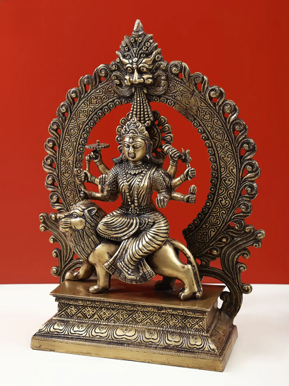 Brassaura® Brass Maa Durga Statue | Height 14.57 Inches & Weight 5.50 kg