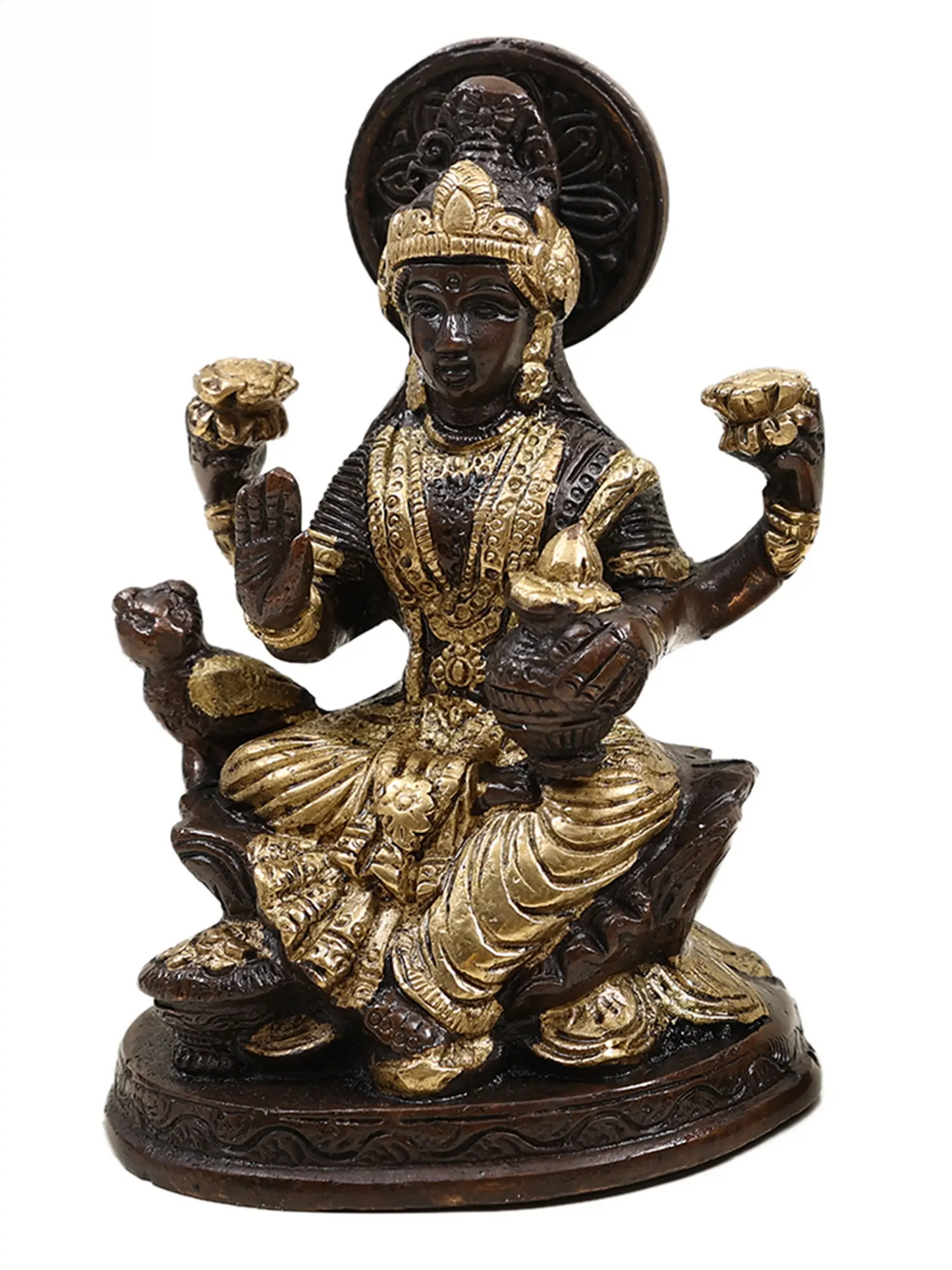 ब्रासुर™ पीतल गणेश लक्ष्मी सरस्वती (जीएलएस) सेट | बारीक विवरण के साथ शुद्ध पीतल | ऊंचाई 6 इंच और वजन 2.49 किलोग्राम