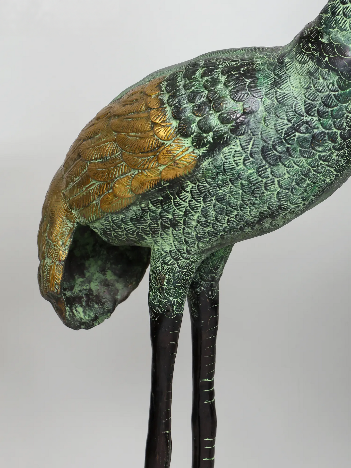 Brassaura® Pair of Decorative Crane Brass Sculptures | Handcrafted Home Décor Statues | Height 67 Inches & Weight 64 kgs