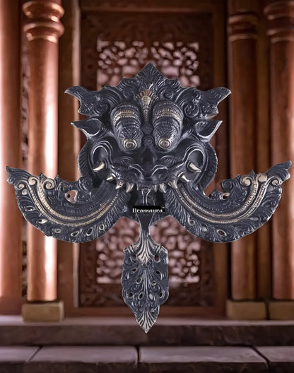 Brassaura™ Brass Kirtimukha Yali Wall Hanging – Height 11 Inches & Weight 1.6 Kgs