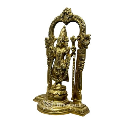 Brassaura™ Brass Golden Venkateshwara Bala Ji Idol for Home and Decor South Indian God Tirupati Balaji Murti for Pooja Room Home and Office Decor Diwali and Gifts Item Height 36 Weight 4.52 Kg