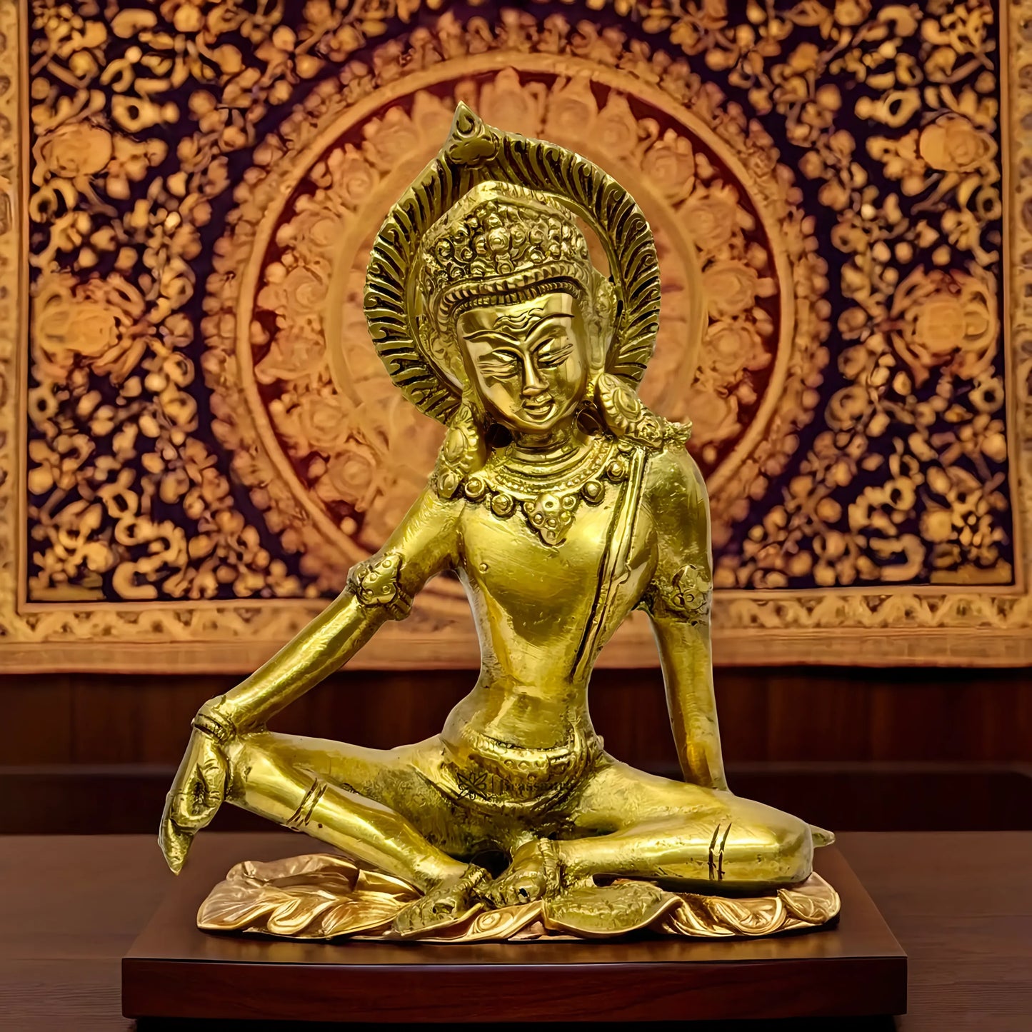 Brassaura™ Brass Indra Dev Idol – Height 10 Inches & Weight 1.5 Kgs | Religious & Spiritual Décor