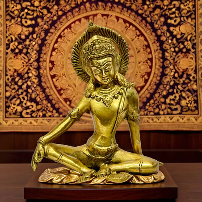 Brassaura™ Brass Indra Dev Idol – Height 10 Inches & Weight 1.5 Kgs | Religious & Spiritual Décor