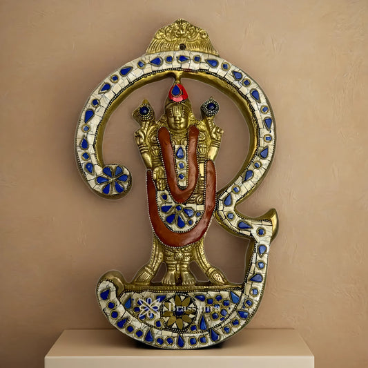 Brass Gem Stone Work Bala Ji Statue Weight 2.08 Kg & Height 12.5 Inch
