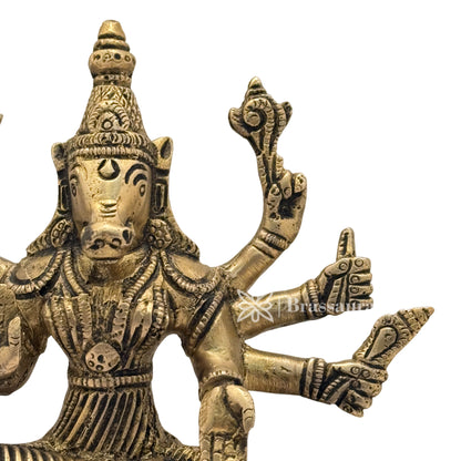 Brass Black Patina Work Varah God Idol for Home and Decor Weight 1.8 Kg Height 18 cm