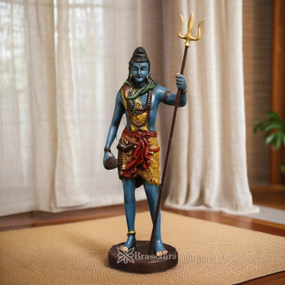 Brassaura™ Brass Lord Shiva Statue – Height 19 Inches & Weight 5.96 Kg | Devotional Home Décor