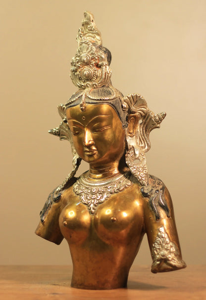 ब्रासोरा® वृंदावन वेणुगोपाल कृष्ण पीतल की प्रतिमा मोर के साथ | एंटीक नीला और सुनहरा रंग | ऊँचाई 20 इंच