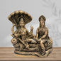 Brass Black Patina Work Vishnu laxmi and sheshnaag Idol for Home and Decor Weight 4.2 Kg Height 22 cm