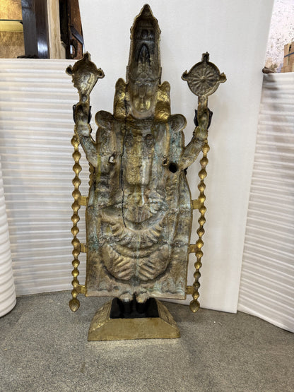 Brassaura® Brass Lord Balaji Venkateswara Idol with Meenakari Work | Handcrafted Tirupati Balaji Murti for Home Temple, Spiritual Décor & Gifting | 70 Inches | 112 Kg