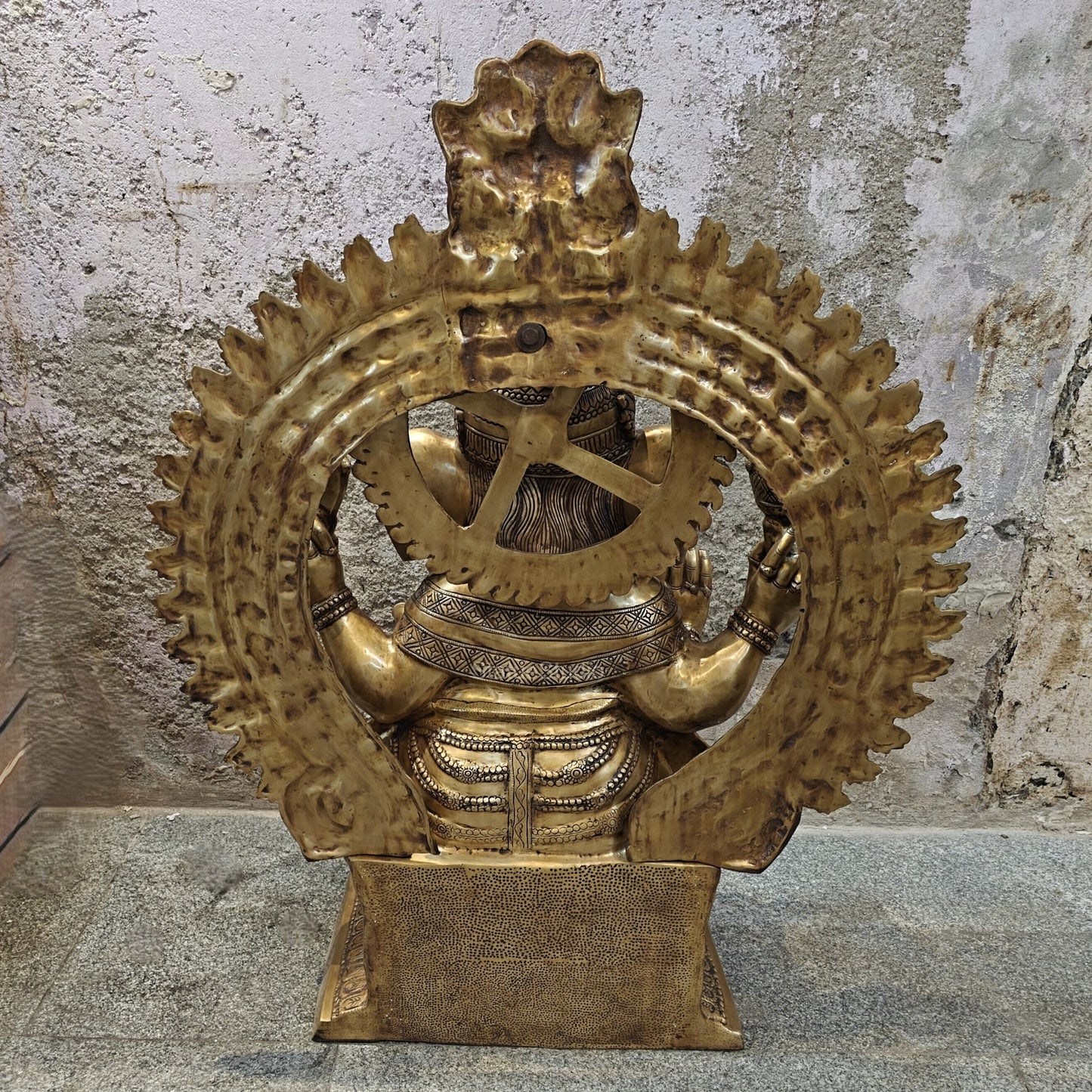Brassaura® Brass Lord Ganesha Idol | Handcrafted Ganpati Murti for Home Temple, Living Room & Spiritual Décor | 50 Inches | 130 Kg