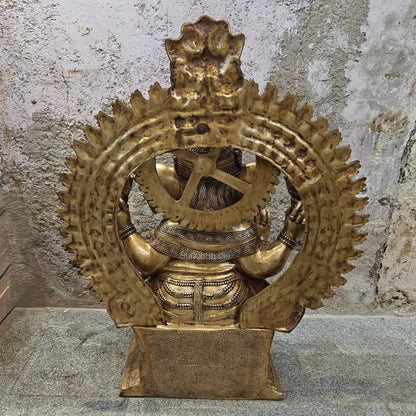 Brassaura® Brass Lord Ganesha Idol | Handcrafted Ganpati Murti for Home Temple, Living Room & Spiritual Décor | 50 Inches | 130 Kg