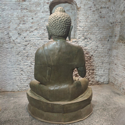 Brassaura® Brass Meditating Buddha Statue | Handcrafted Gautam Buddha Idol for Home, Meditation Room, Garden & Spiritual Décor | 68 Inches | 245 Kg