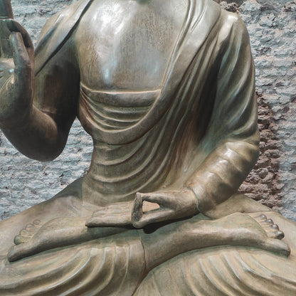 Brassaura® Brass Meditating Buddha Statue | Handcrafted Gautam Buddha Idol for Home, Meditation Room, Garden & Spiritual Décor | 68 Inches | 245 Kg