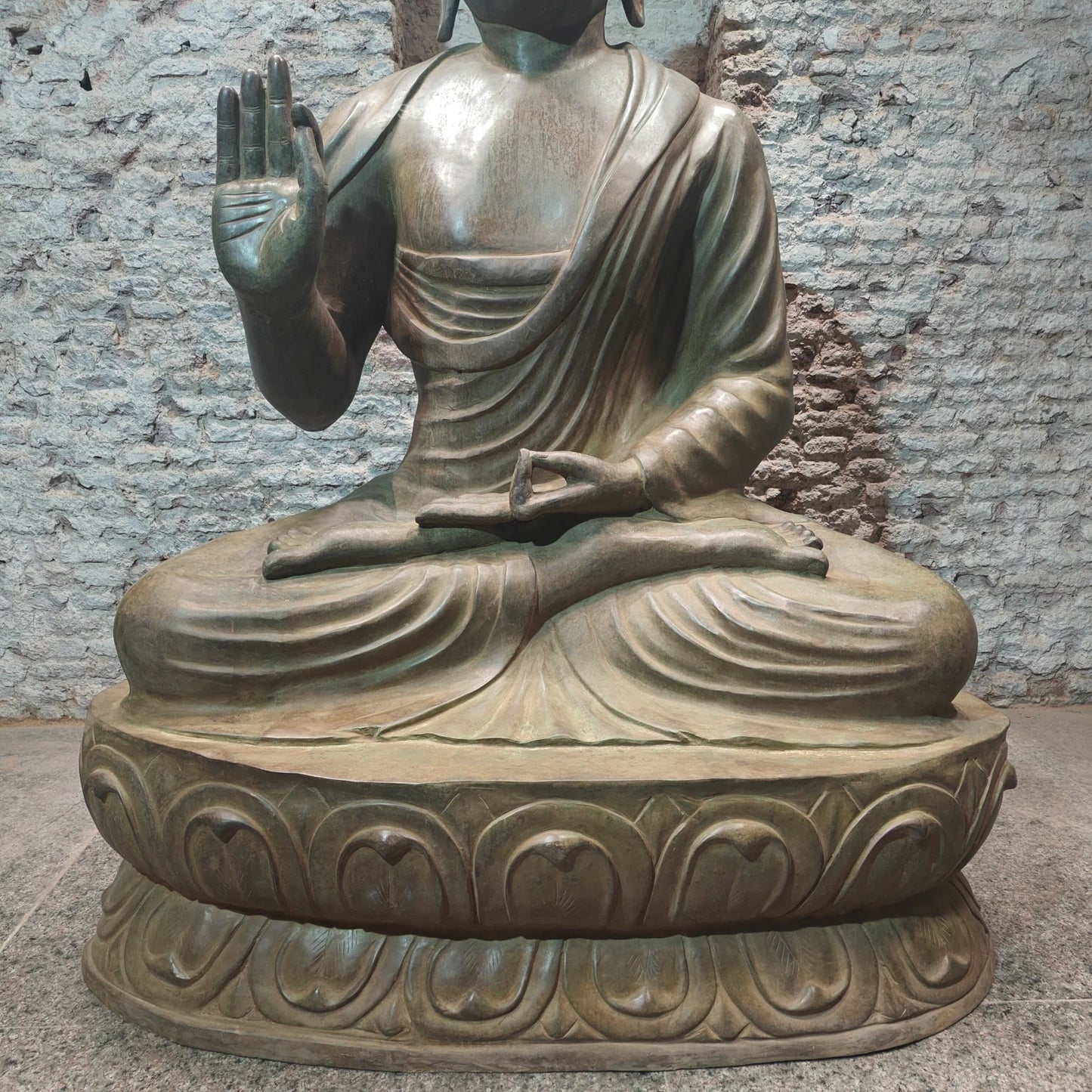 Brassaura® Brass Meditating Buddha Statue | Handcrafted Gautam Buddha Idol for Home, Meditation Room, Garden & Spiritual Décor | 68 Inches | 245 Kg