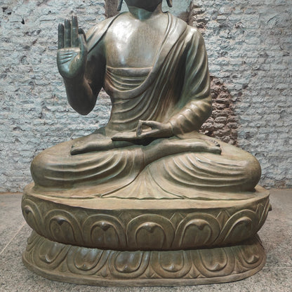 Brassaura® Brass Meditating Buddha Statue | Handcrafted Gautam Buddha Idol for Home, Meditation Room, Garden & Spiritual Décor | 68 Inches | 245 Kg