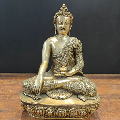 ब्रासोरा® वृंदावन वेणुगोपाल कृष्ण पीतल की प्रतिमा मोर के साथ | एंटीक नीला और सुनहरा रंग | ऊँचाई 20 इंच