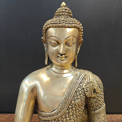ब्रासोरा® वृंदावन वेणुगोपाल कृष्ण पीतल की प्रतिमा मोर के साथ | एंटीक नीला और सुनहरा रंग | ऊँचाई 20 इंच