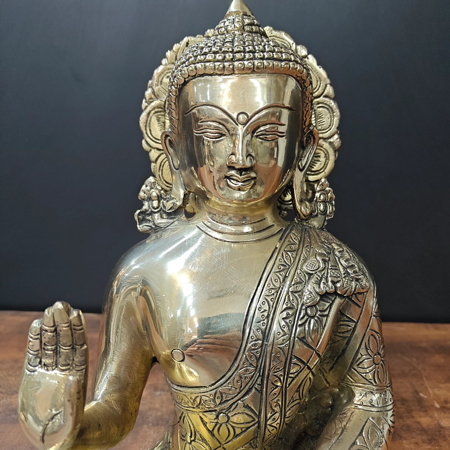ब्रासोरा® वृंदावन वेणुगोपाल कृष्ण पीतल की प्रतिमा मोर के साथ | एंटीक नीला और सुनहरा रंग | ऊँचाई 20 इंच