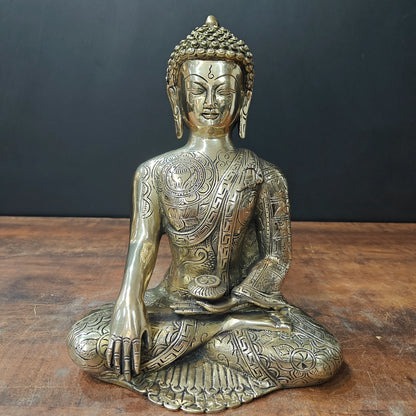 ब्रासोरा® वृंदावन वेणुगोपाल कृष्ण पीतल की प्रतिमा मोर के साथ | एंटीक नीला और सुनहरा रंग | ऊँचाई 20 इंच
